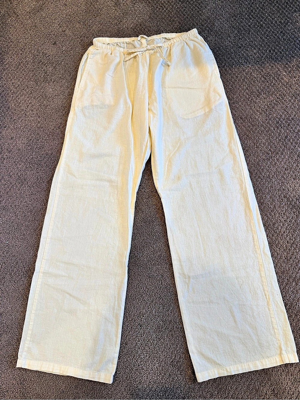 Brandy Melville Wide Leg Cotton Pants in Yellow